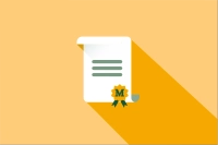 An image of a document icon on a gold background with a green Marywood M on an official document seal to signify a noteworthy achievement. Spring 2024 Dean's List Announced